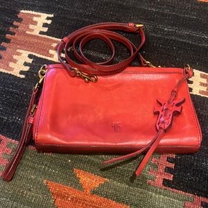 Frye Red Leather Crossbody/Clutch